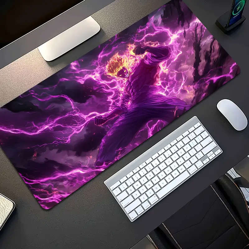 1pc 40x90cm Vibrant Purple Samurai Gaming Mouse Pad Durable Washable Desk Mat