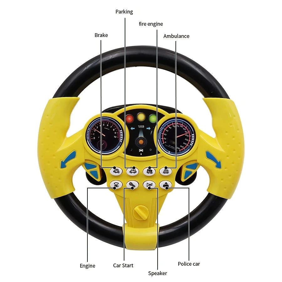 Kids Driving Simulator Steering Wheel Toy With Suction Cups