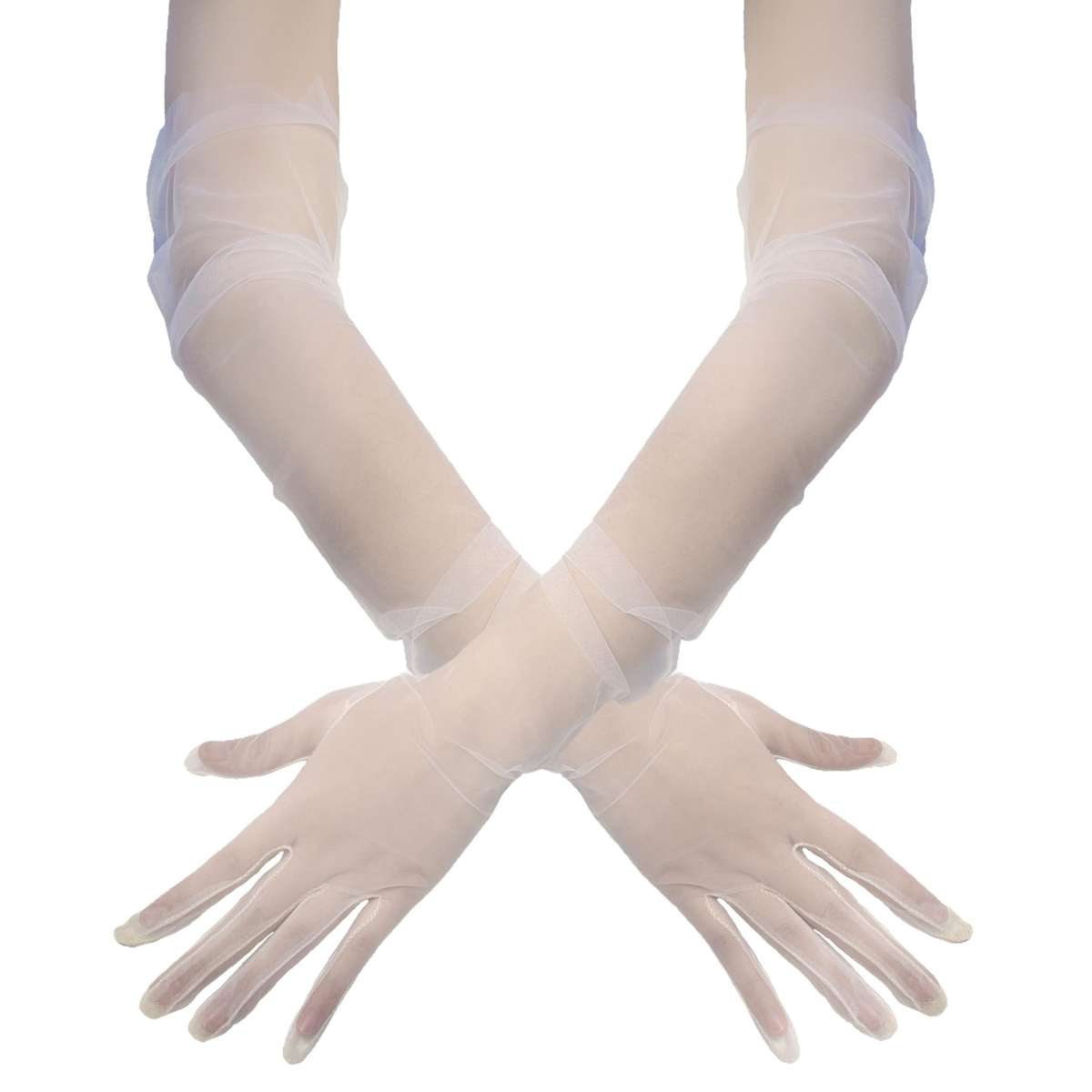 1 Pair White Evening Party Gloves