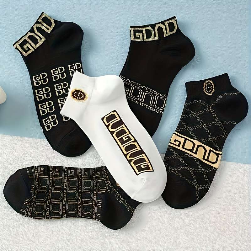 5 Pairs Of Mixed Colors One Size High Elastic Socks