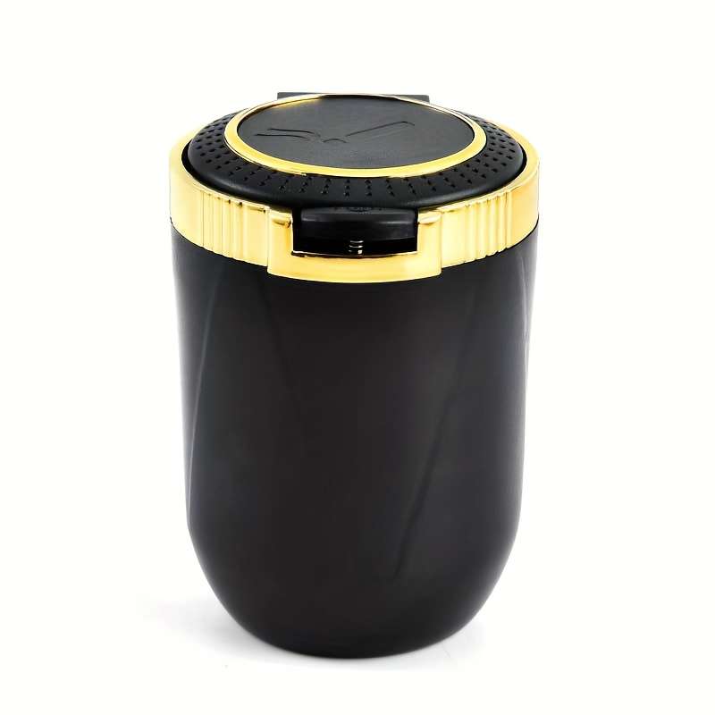 1pc Car-mounted Non-flammable Ashtray ABS + Metal Inner Structure One-Button Automatic Pop-up