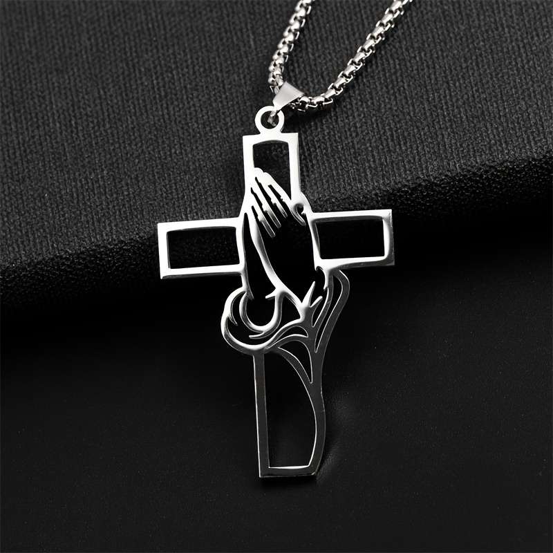 1 Piece Steel Color Jesus Theme Pendant