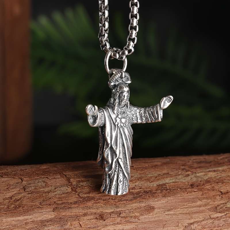 1 Piece Silvery Jesus Theme Pendant