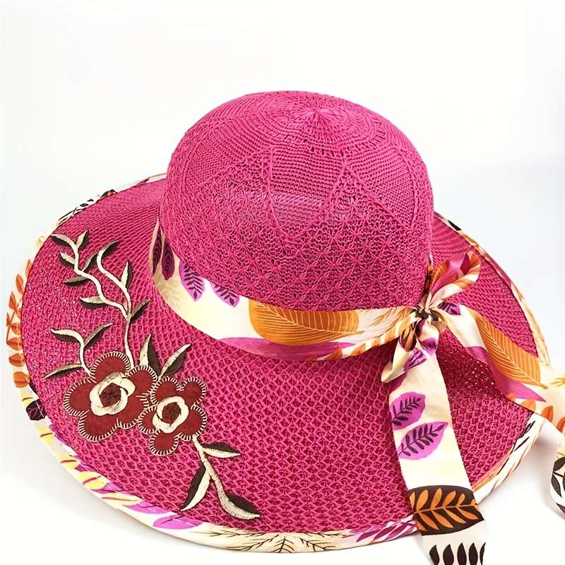 1pc Cartoon Women'S Fashion Beach Sun Hat Braid Fitted Hand Wash Only with Drawstring Closure a