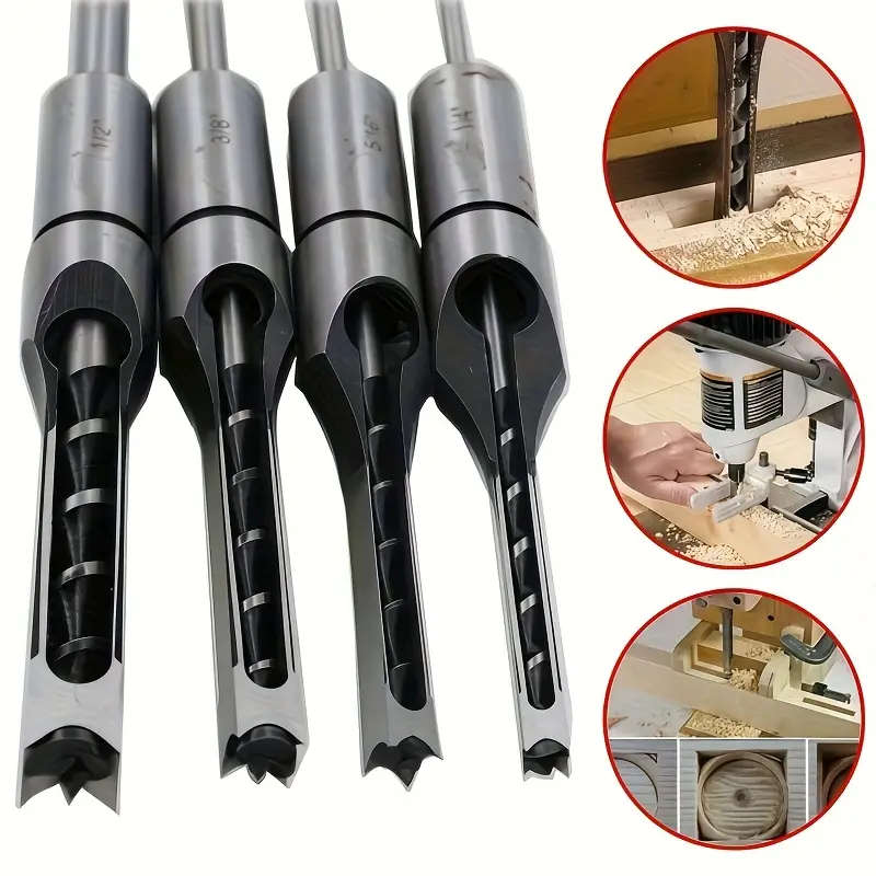 Steel Square Hole Drill Bit Set