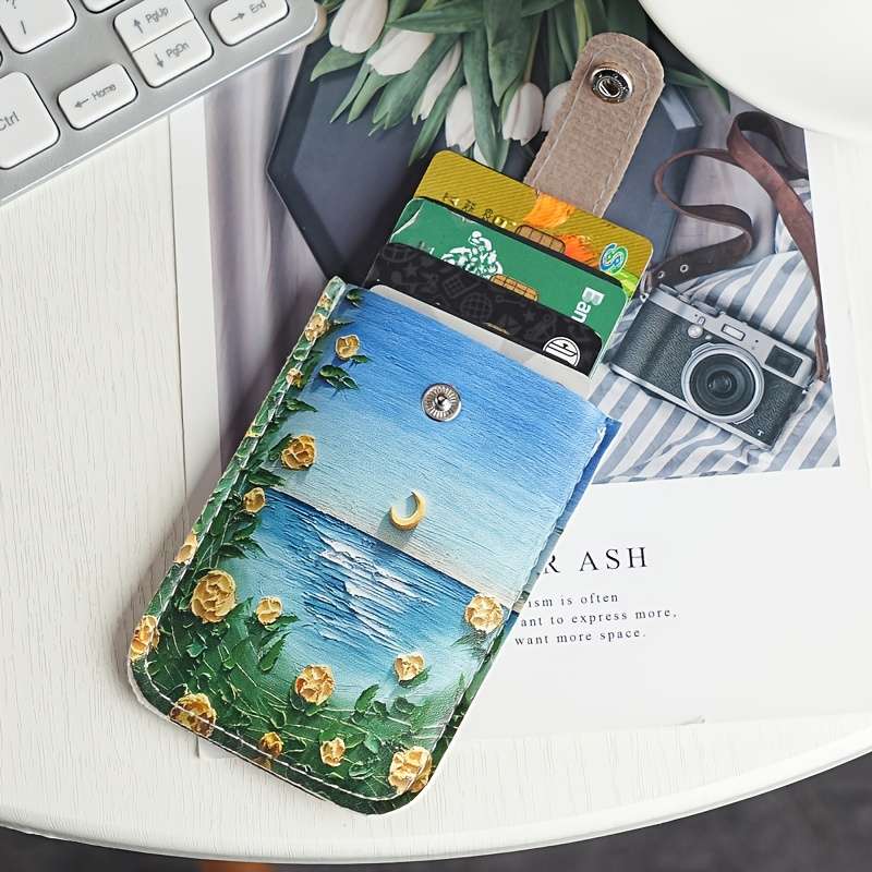Fashion Style Pull Out Card Bag Multi Card Slot Portable Small