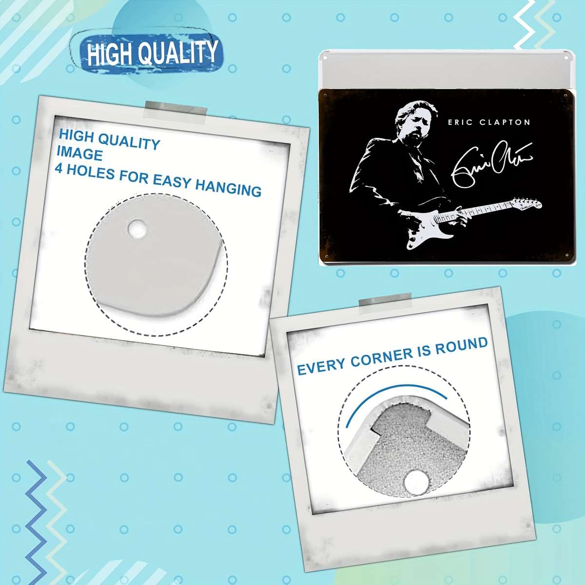 Eric Clapton Guitar Metal Tin Sign 20.32X30.48Cm Decorative Wall Art Home Decor Multipu