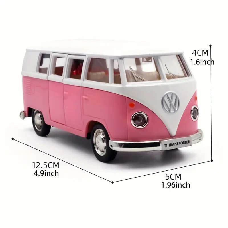 MAKEDA 1:36 Scale Alloy for VOLKSWAGEN T1 Bus Toy - Pull-Back Action, Opening Doors, COLOR: BLUE