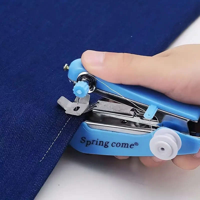 1pc Portable Small Hand Sewing Machine Home Multifunctional Simple Hand Pocket Handheld Micro Sewing