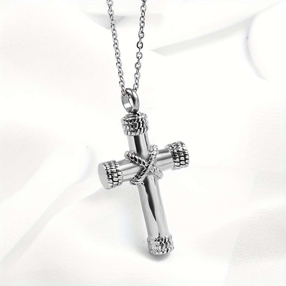 1 Piece Steel Cross Can Be Opened Jesus Theme Pendant