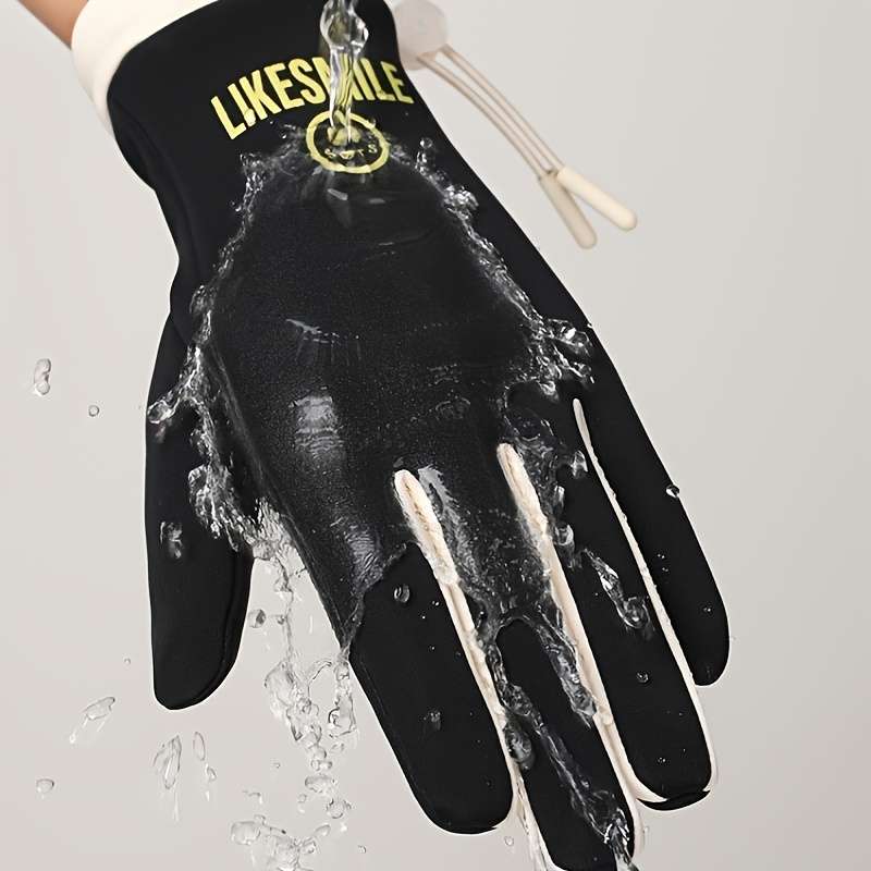 1 Pair Black Warm Gloves