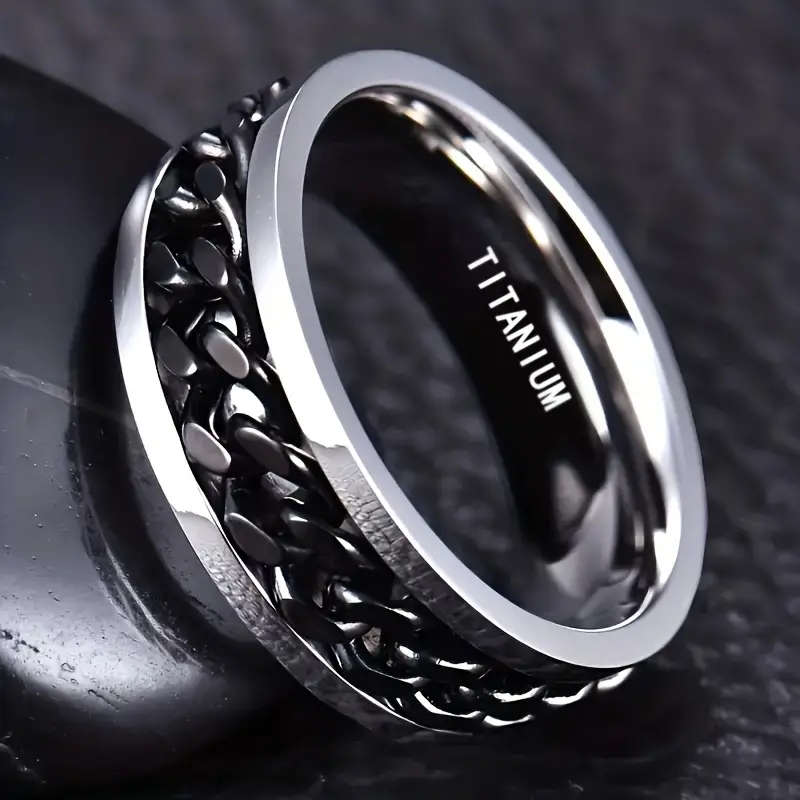 Men's Sleek Titanium Steel Ring SIZE 10