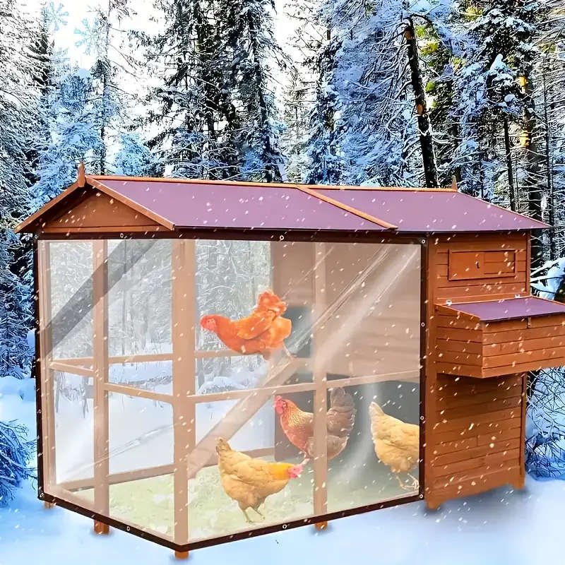 1pc Of Transparent Waterproof Tarpaulin Oilcloth Covering Film With Cable Ring Size 200x200cm