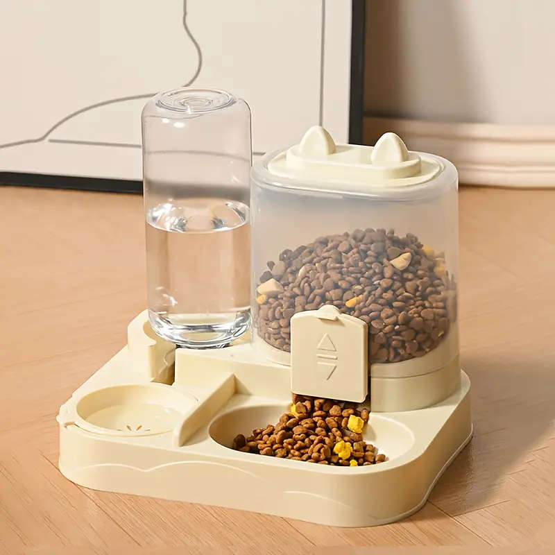 Automatic Gravity Feeding Cat and Dog Feeding System Grey