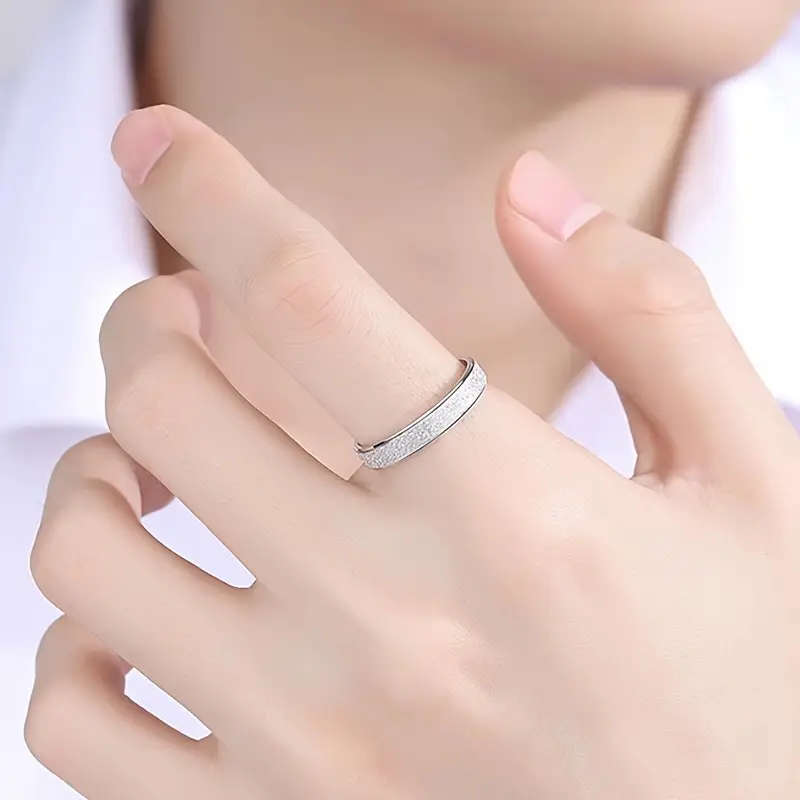 Titanium Ring 4mm Frosted Band