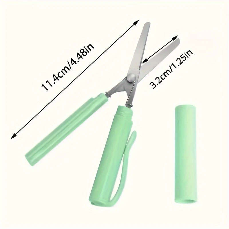 1pc Compact Stainless Steel Folding Scissors Ergonomic Rust-Resistant for Crafts Office Outdoor Use
