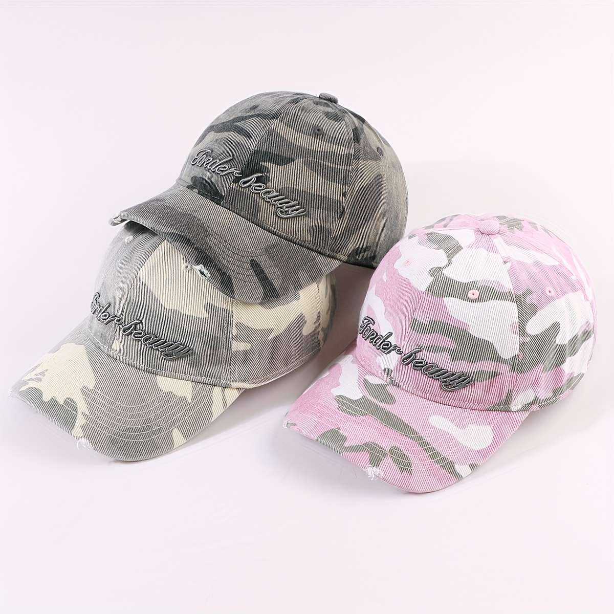 1 Adjustable Camouflage Baseball Cap with Dad'S Dream Embroidery Stylish Sun-Protective V