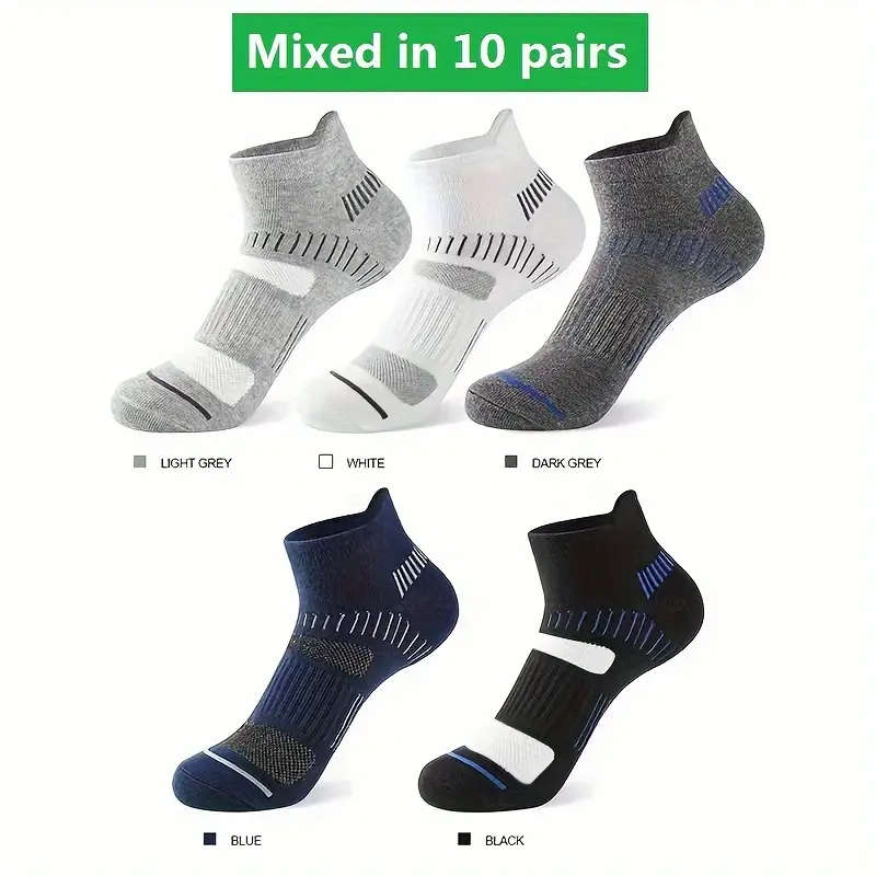 10 Pairs Of Unisex Athletic Socks