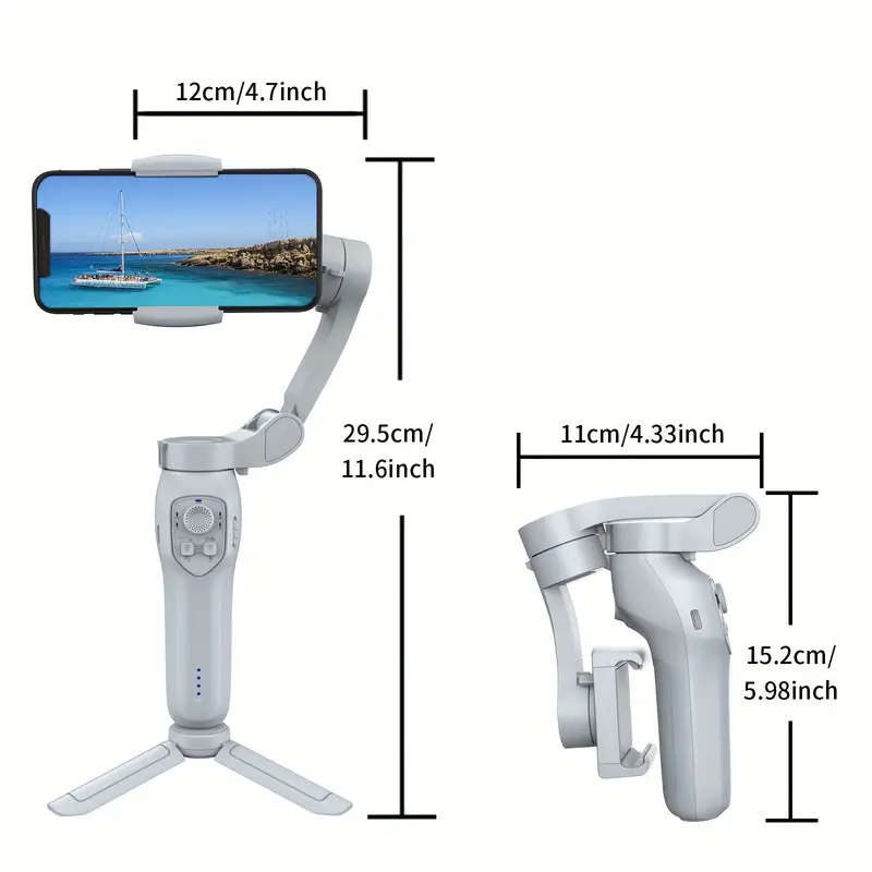 1pc Handheld Gimbal 3-Axis Stabilizer with Smart Gesture Control USB Charging Wireless 2550mAh Lithi