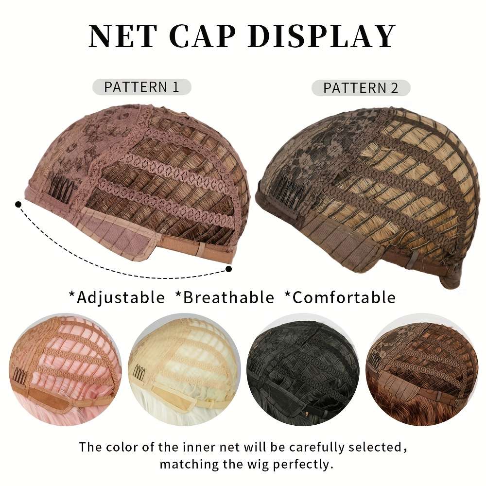 1Pc Dark Blonde To Light Blonde 40.64cm Fashion Design Wig