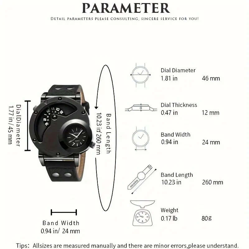 Vintage Dual Time Men's Watch