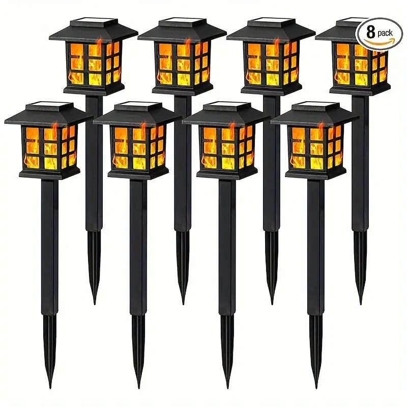 6 Pieces Solar Flame LED Path Lights
