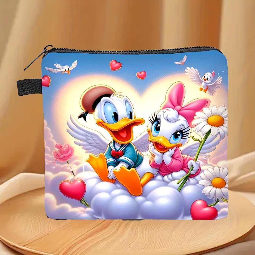 Disney Mickey Minnie Mouse Coin Purse Festive Fall-Themed Design With Pumpkins Apples Au