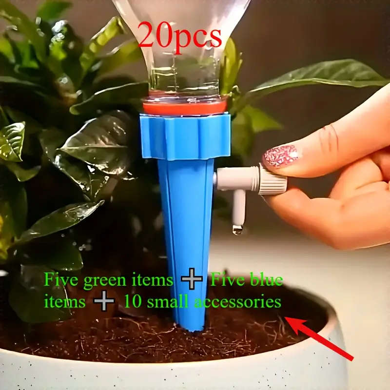 20piece Plant Watering Dripper Set With Adjustable Flow Control Valve