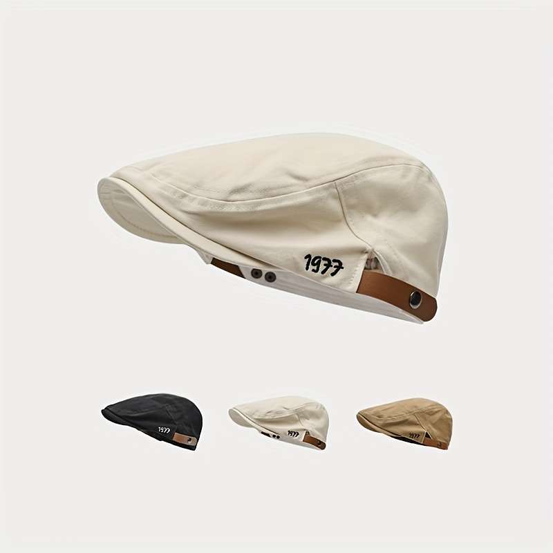 Japanese-Style Unisex Forward-Facing Hats With A Literary British Retro Design Perfect For Art