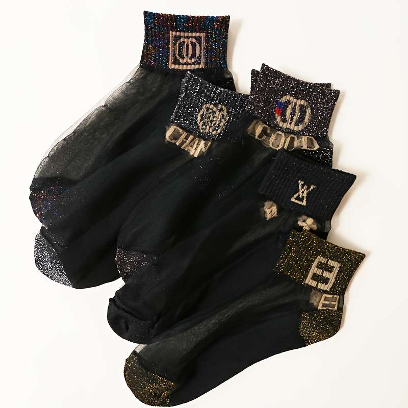 5 Pairs Mix Color One Size High Elastic Socks