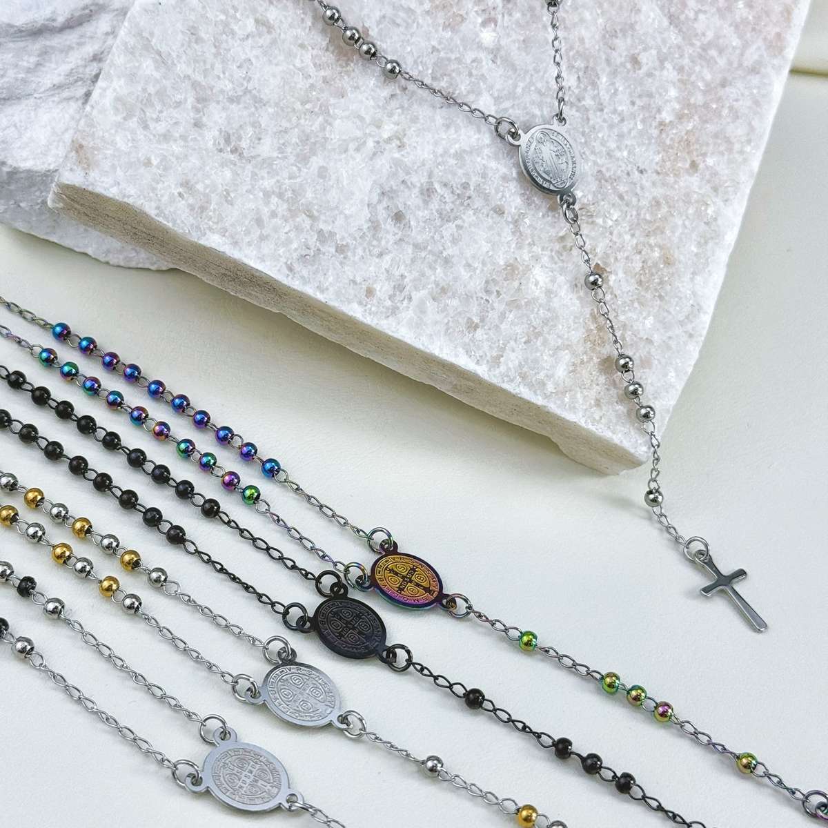 1 Piece Golden Add Silvery Jesus Theme Pendant