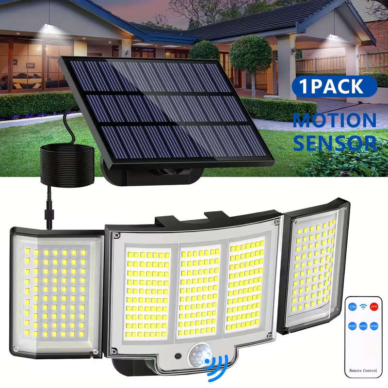 Solar Security Lights Outdoor Motion Sensor, [348LED/3 Mode & Remote