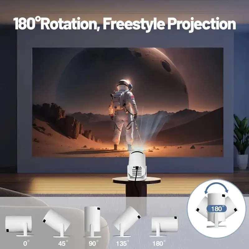 Compact Mini Projector with 180° Adjustable Projection