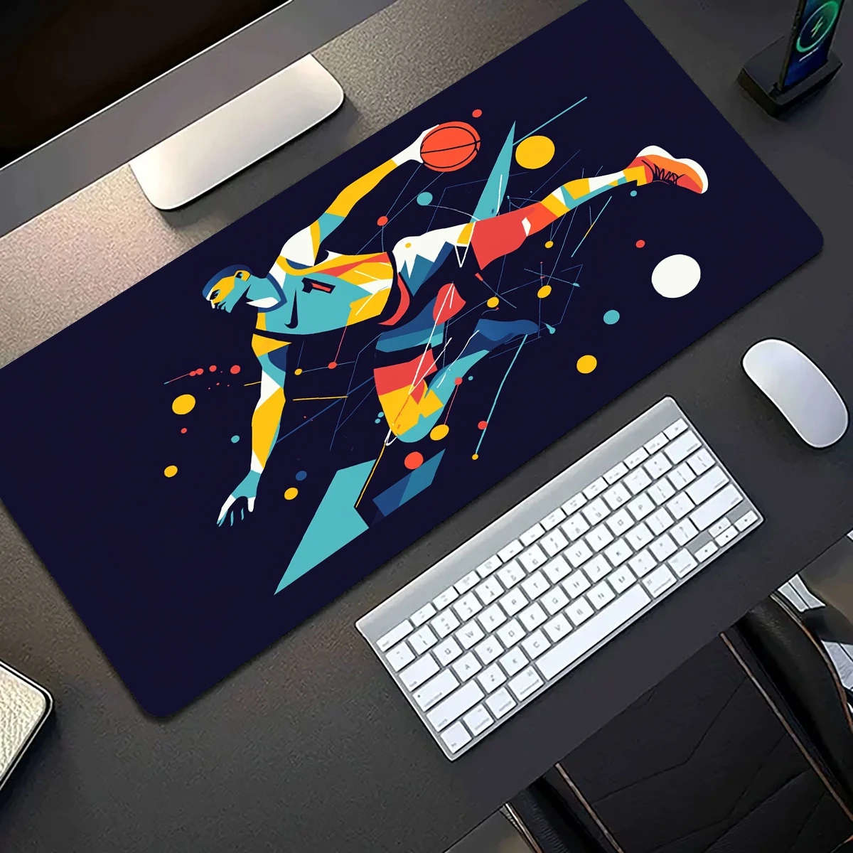30x60cm Basketball Player Dynamic Illustration Gaming Mouse Pad Non-Slip Waterproof Washable