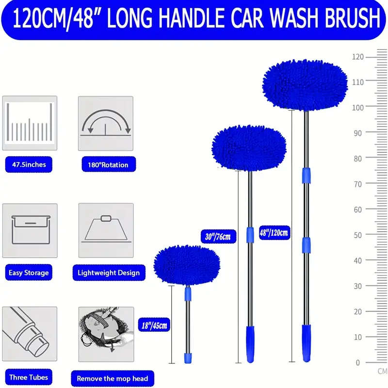 Microfiber Car Wash Brush with Extendable Handle