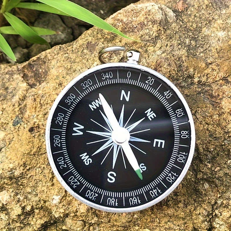 1pc Waterproof Aluminum Alloy Mini Pocket Compass Keychain
