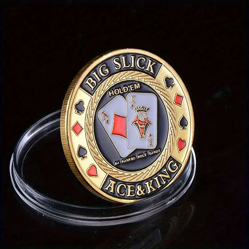 Big Slick Ace of Spades Collectible Poker Coin with Capsule 40MM Wide