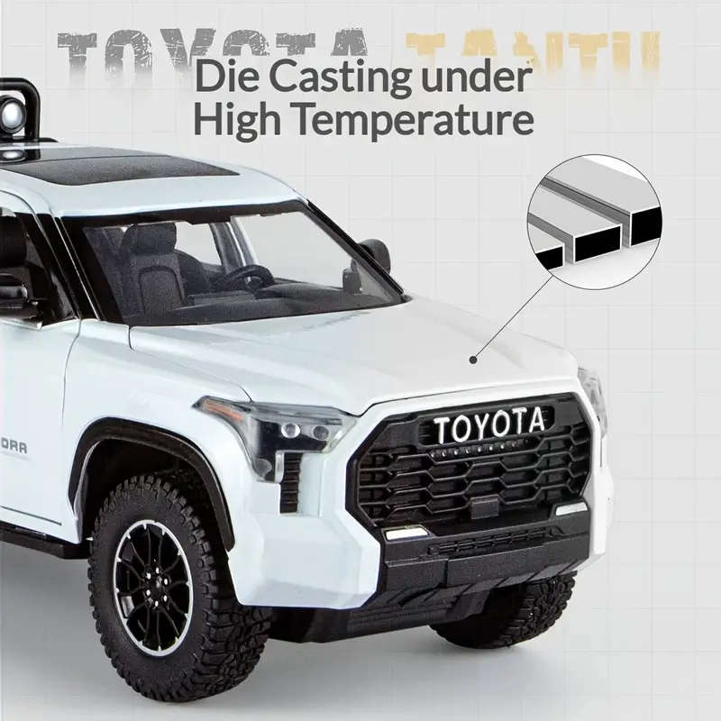 TOYOTA 1/24 Scale Zinc Alloy Metal Truck Die-Cast Model Toy with Pull-Back Action