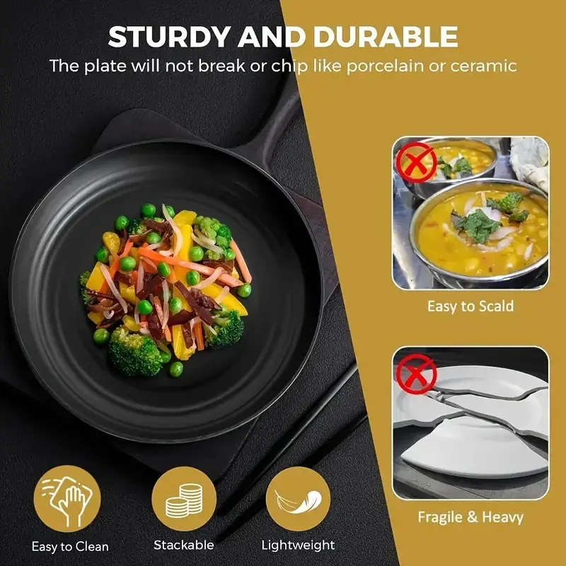 32 Piece Plastic Dinnerware Set Unbreakable, Lightweight Dinnerware Sets for 4