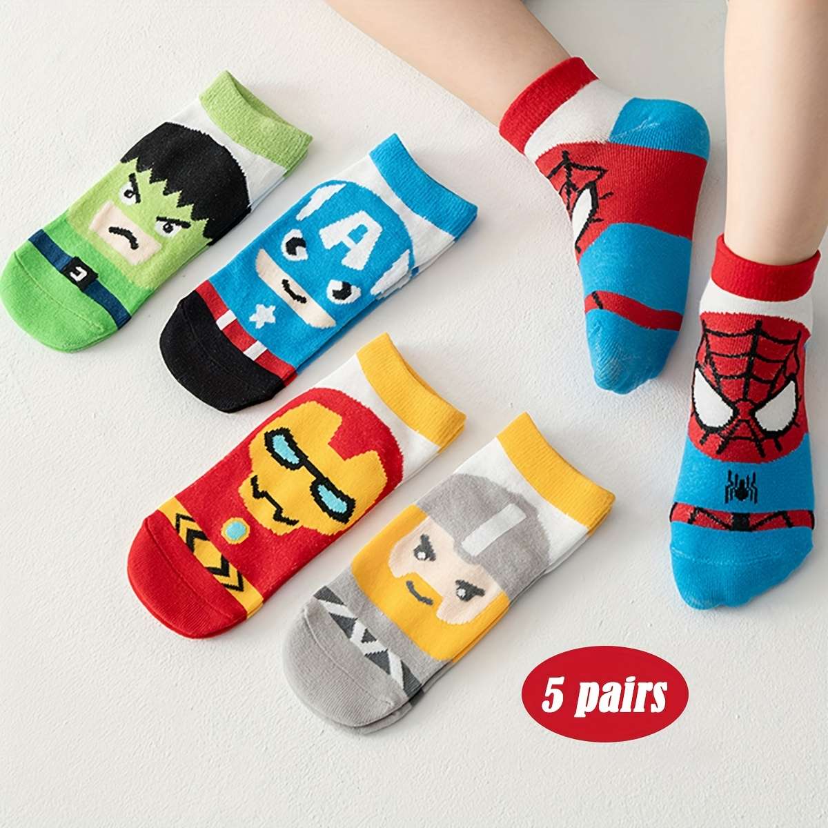 5 Pairs Multicolor 5 To 8Y High Elastic Socks