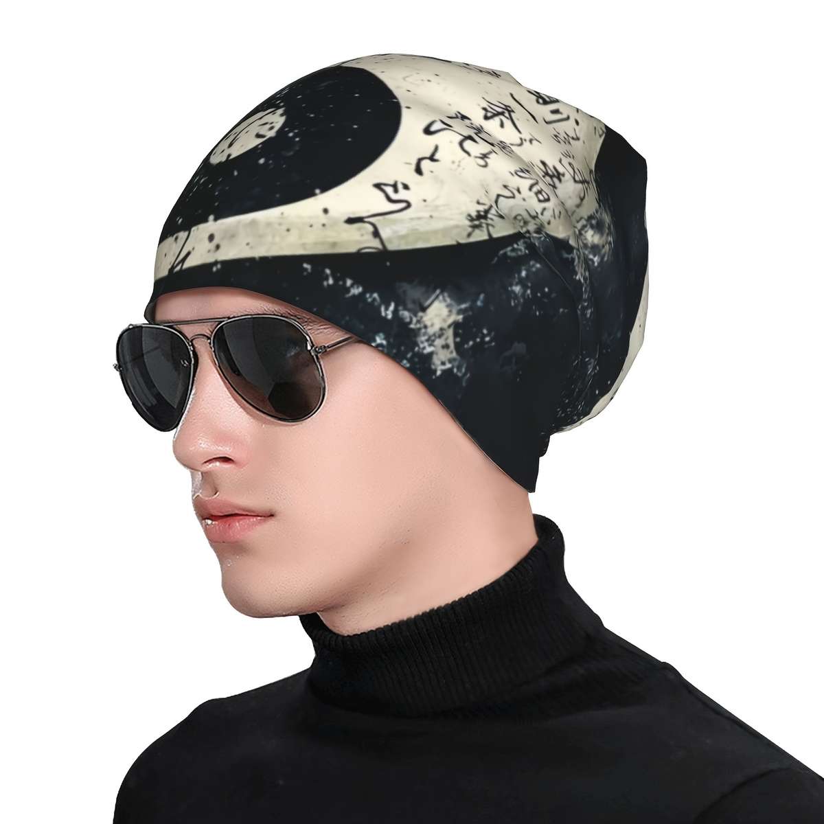 Tai Chi Yin Yang Brimless Beanie Soft Stretchy Polyester Blend Funky Style