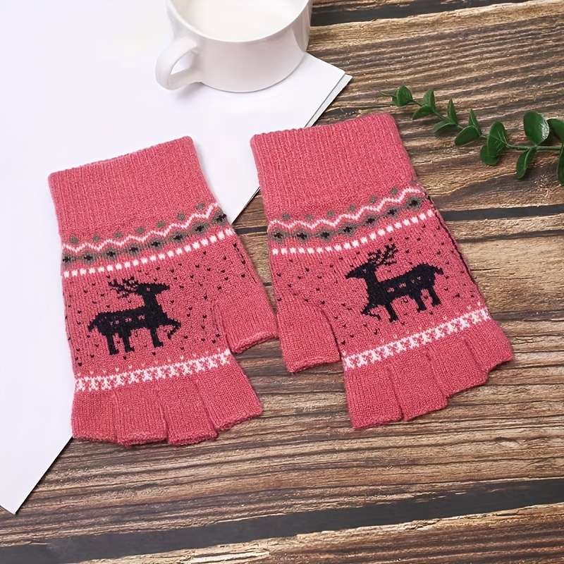 1 Pair Red Warm Gloves