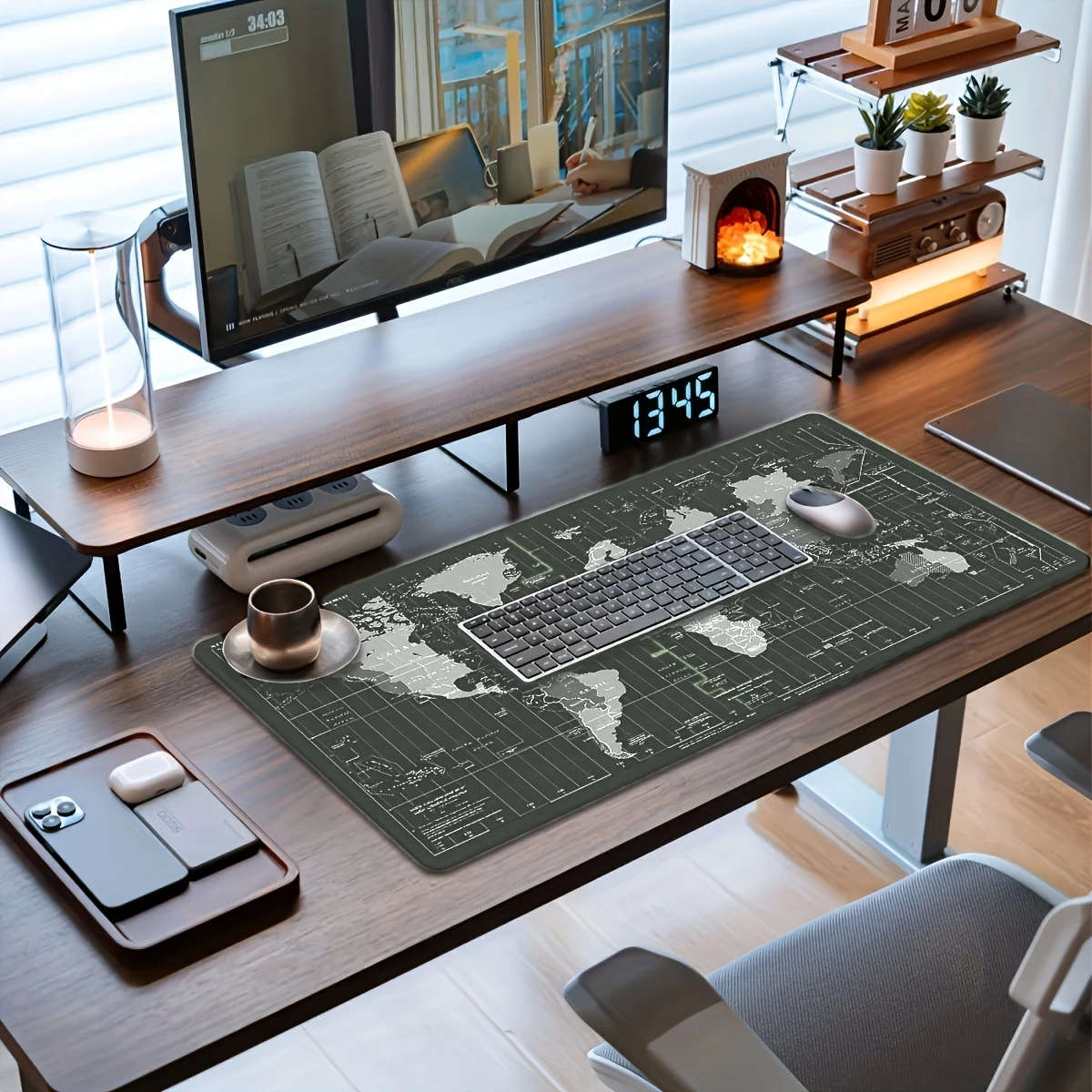 1pc 30x60cm World Map Gaming Mouse Pad Durable Non-Slip Rubber Base