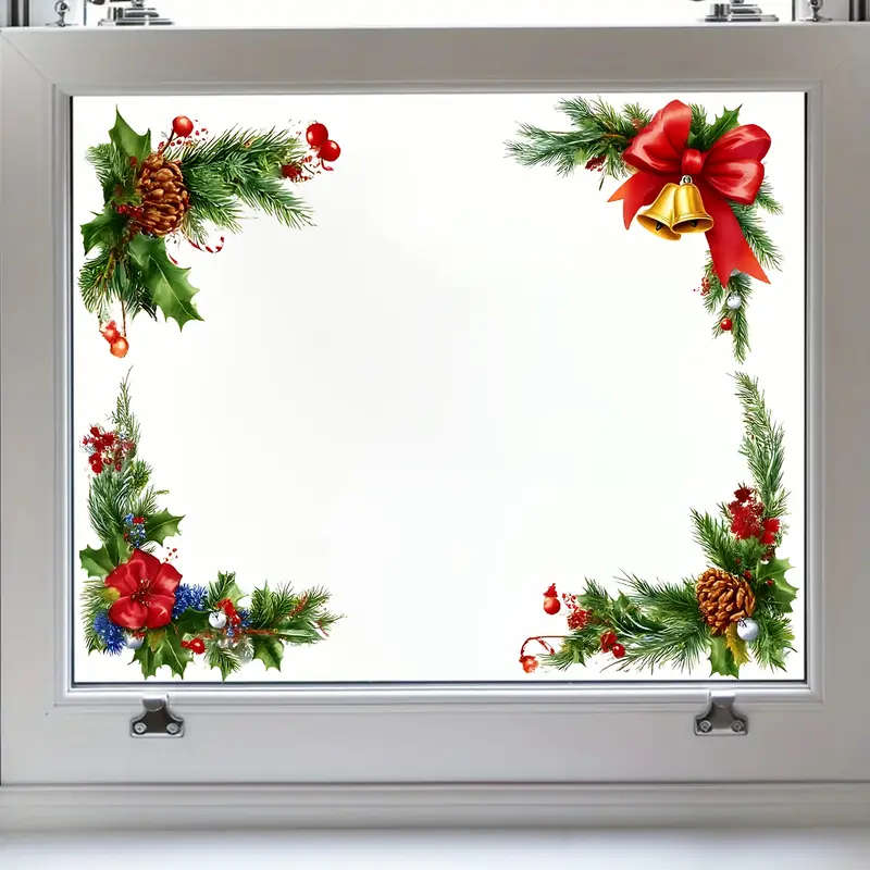 4-Piece Christmas Cane Decorative Window Stickers