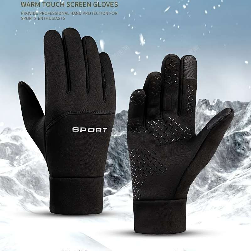 1 Pair Black Outdoor Sports Gloves