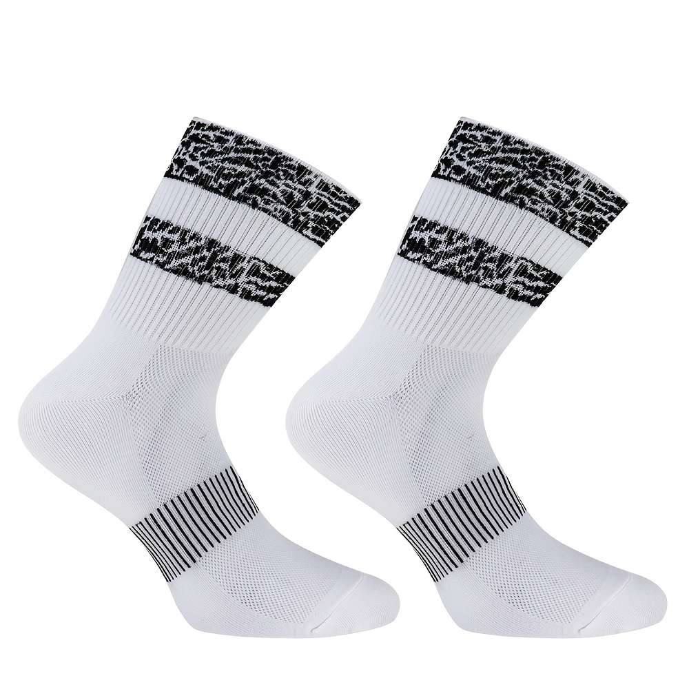 1 Pair Leopard White One Size Socks