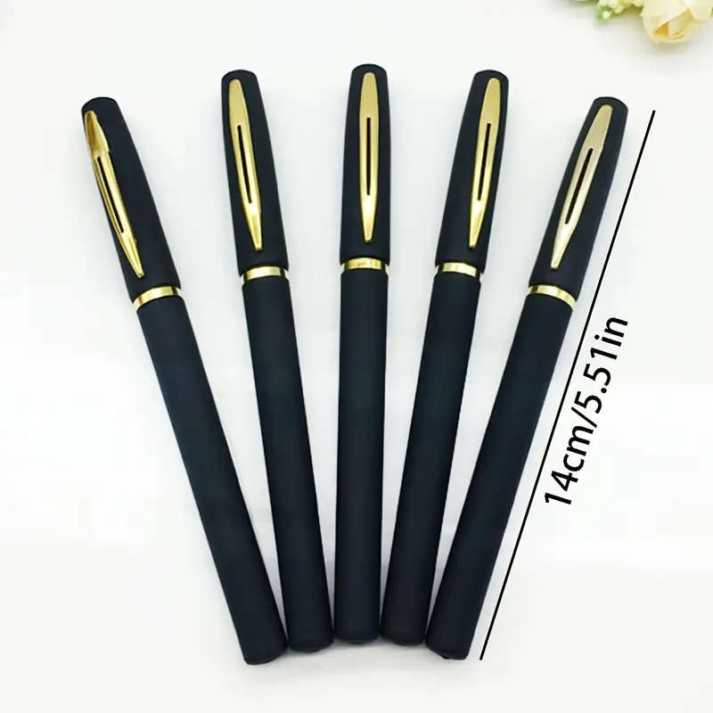 10pcs Ultra Fine Tip Black Gel Pens Signature Pen Black Carbon Pen Water Pen Practice Large Capacity
