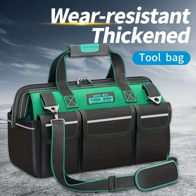 1pc Professional Waterproof Tool Bag Durable Metal Tool Organizer Multi-Pocket Storage Portable Hand