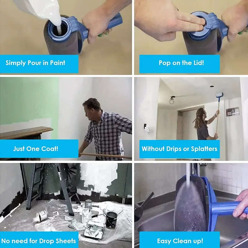 7-Inch Paint Roller With Telescoping Handle