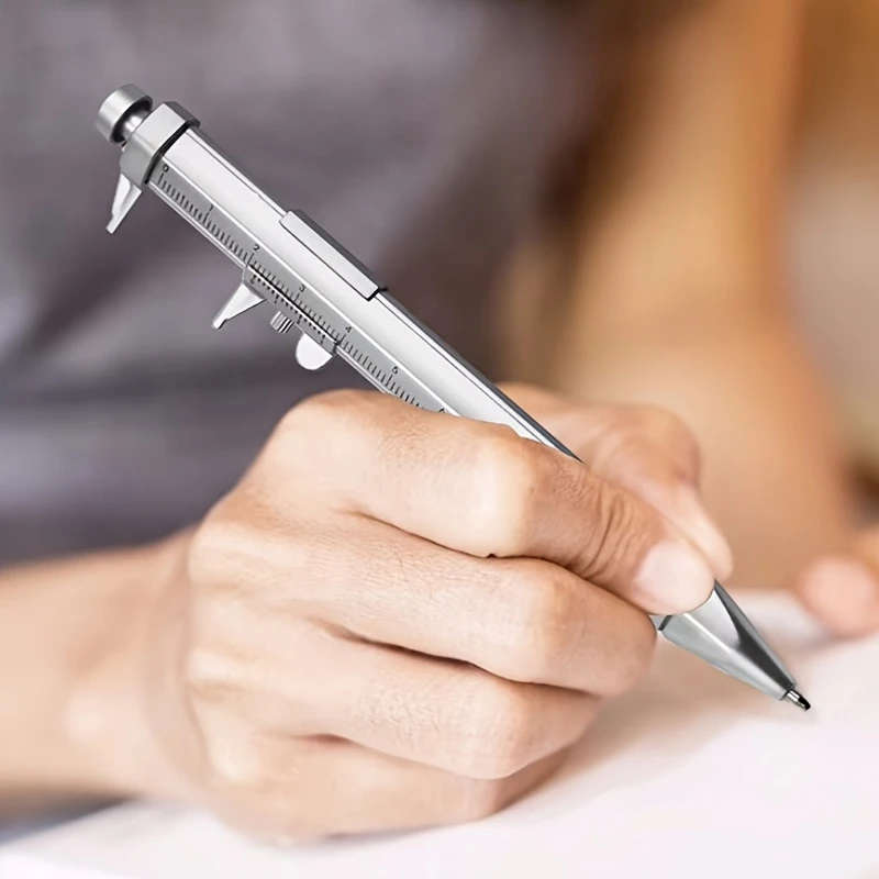 1pc Creative Vernier Caliper Rollerball Pen Multifunctional Neutral Ink Pen 0-100mm Round Ball Pen